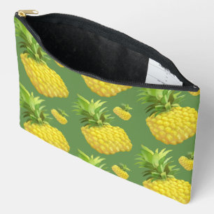 Tropical Pineapple Pattern: Summer Fruit Art Accessory Pouch