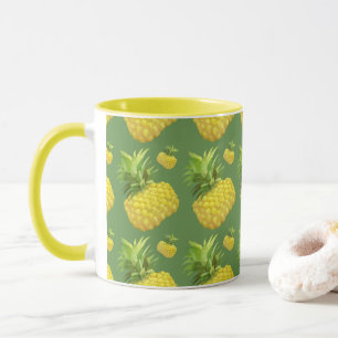 Tropical Pineapple Pattern: Summer Fruit Art Mug