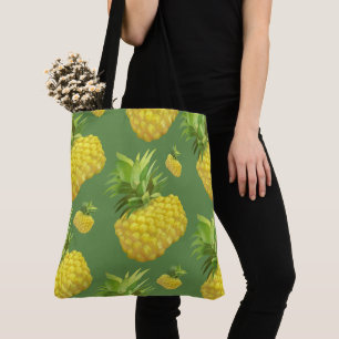 Tropical Pineapple Pattern: Summer Fruit Art Tote Bag