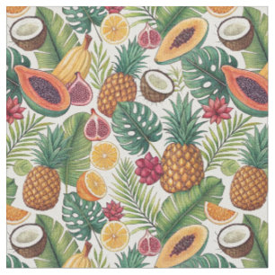 Tropical Pineapple Pattern - Summer Fruits Design Fabric