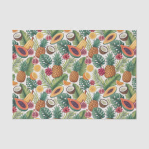 Tropical Pineapple Pattern - Summer Fruits Design Tissue Paper