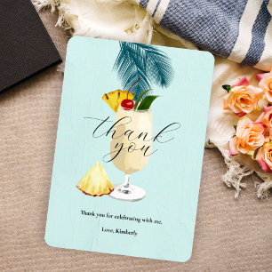 Tropical Pineapple Pina Colada Cocktail Thank You Card