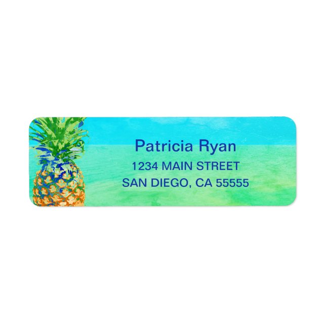 Tropical Pineapple Return Address Label (Front)