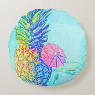Tropical Pineapple Round Cushion