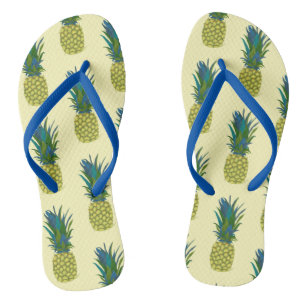 Tropical Pineapple Slim Straps Summer Flip Flops