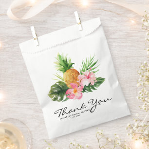 Tropical Pineapple Summer Bridal Shower Thank You Favour Bag