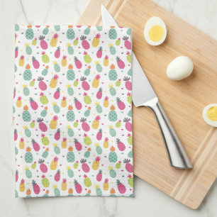 Tropical Pineapple Summer Fruit Tea Towel