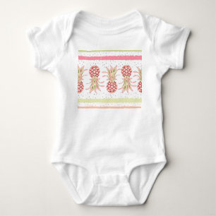 Tropical Pineapple Summer Seamless Print Baby Bodysuit