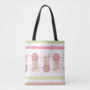 Tropical Pineapple Summer Seamless Print Tote Bag
