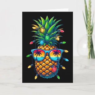 Tropical Pineapple Sungl Christmas Lights Xmas In  Card