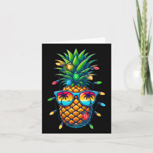 Tropical Pineapple Sungl Christmas Lights Xmas In  Card
