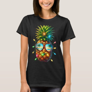 Tropical Pineapple Sungl Christmas Lights Xmas In T-Shirt