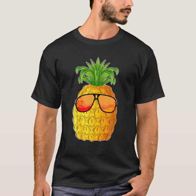 Tropical Pineapple Sunglasses Pineapple Ananas Pin T-Shirt (Front)