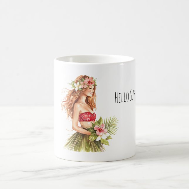 Tropical Pineapple Sunglasses Sunshine Coffee Mug (Center)