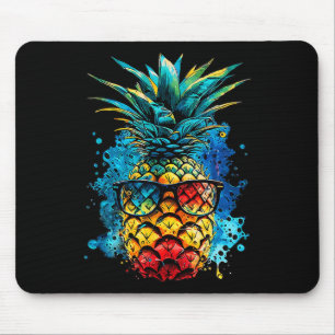 Tropical Pineapple Sungles Colourful Summer Beache Mouse Pad