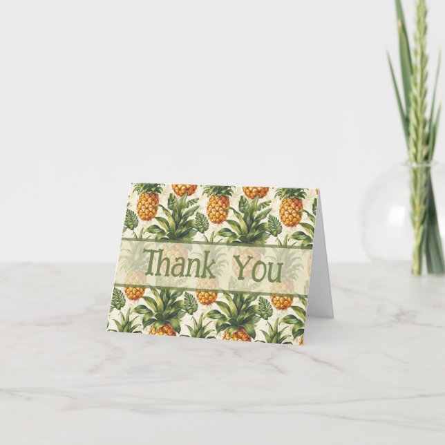 Tropical Pineapple  Thank You Card (Front)