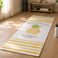 Tropical Pineapple Watercolor Pattern Stripe