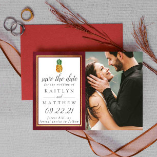Tropical Pineapple Wedding Save The Date