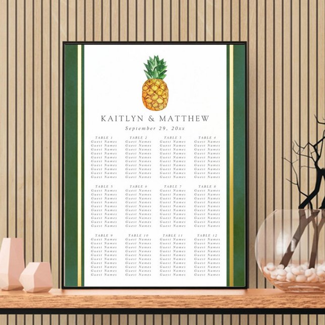 Tropical Pineapple Wedding Seating Chart (Creator Uploaded)