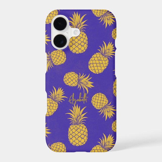 Tropical Pineapple with Name – Watercolor Style (Back)