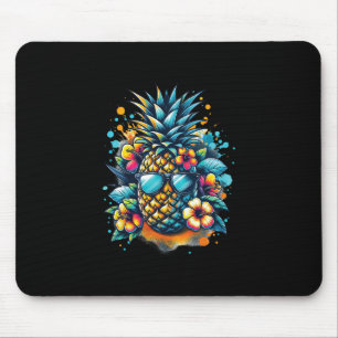 Tropical Pineapple With Shades Retro Summer Vibes Mouse Pad