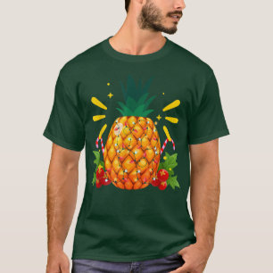 Tropical Pineapple Xmas Lights Summer Christmas In T-Shirt