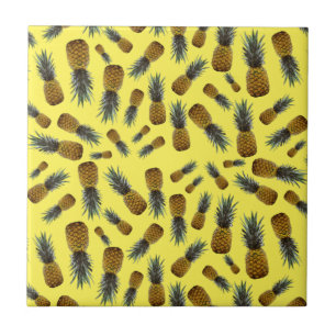 Tropical Pineapples Ceramic Tile