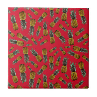 Tropical Pineapples Ceramic Tile