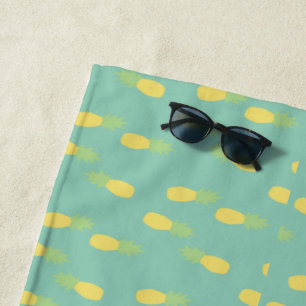 Tropical Pineapples Design Beach Towel
