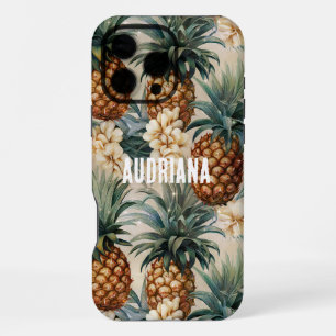 Tropical Pineapples Floral iPhone 16 Pro Max Case