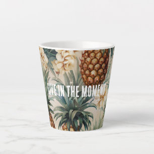 Tropical Pineapples Floral Latte Mug
