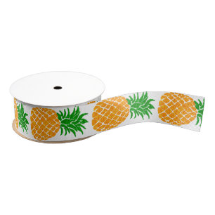 tropical pineapples grosgrain ribbon