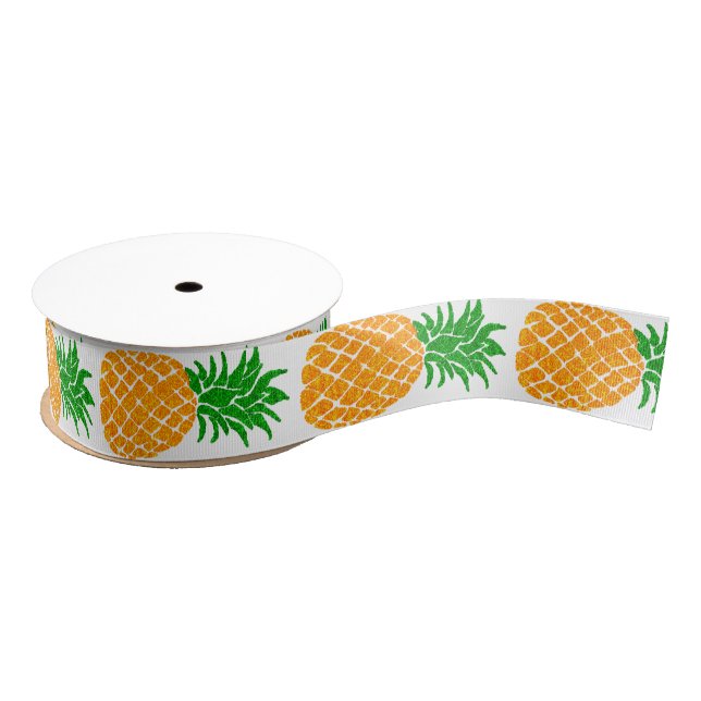 tropical pineapples grosgrain ribbon (Spool)