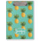 Tropical Pineapples On Teal | Add Your Name