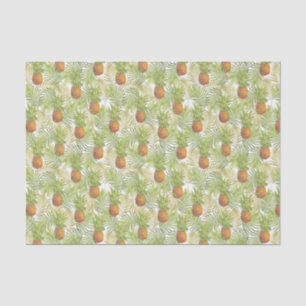 Tropical Pineapples on White Tissue Paper