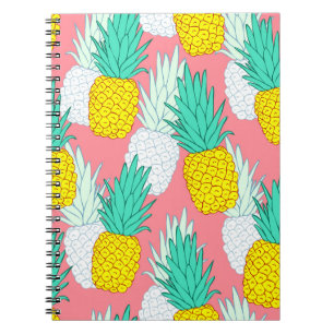 Tropical Pineapples: Red Cartoon Chic. Notebook