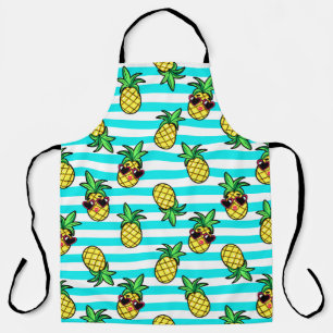 Tropical Pineapples: Retro Sunglasses Pattern. Apron