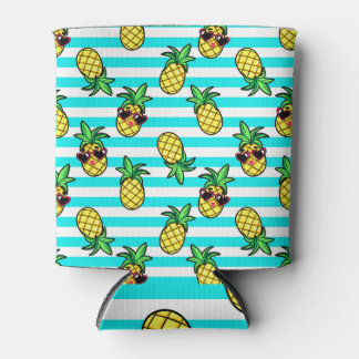 Tropical Pineapples: Retro Sunglasses Pattern. Can Cooler