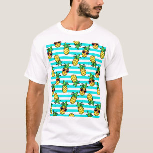 Tropical Pineapples: Retro Sunglasses Pattern. T-Shirt