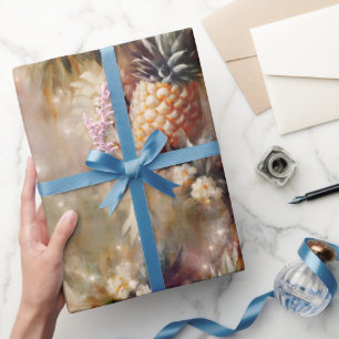 Tropical Pineapples Sparkle Wrapping Paper
