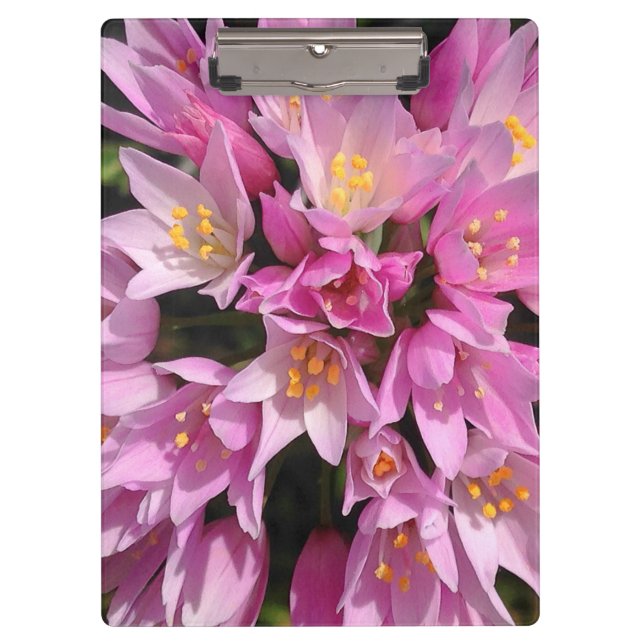 Tropical Pink and Yellow Flowers Clipboard (Front)