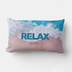 Tropical Pink Beach Bermuda Lumbar Cushion