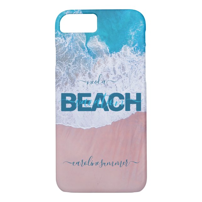 Tropical Pink Beach Bermuda Vacation Case-Mate iPhone Case (Back)