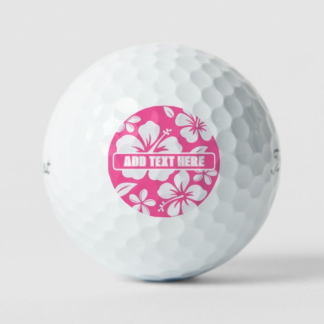 Tropical Pink Beach Flowers Golf Balls (Front)
