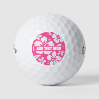Tropical Pink Beach Flowers Golf Balls