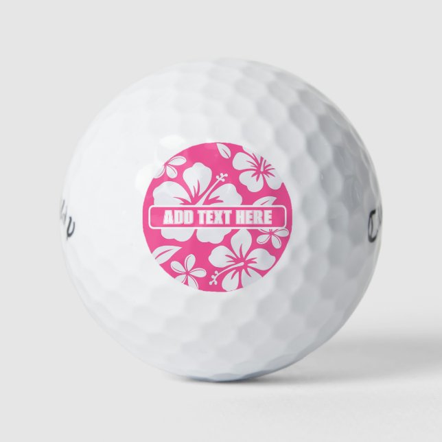 Tropical Pink Beach Flowers Golf Balls (Front)
