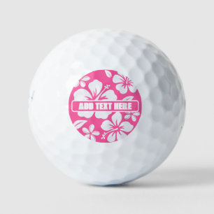Tropical Pink Beach Flowers Golf Balls