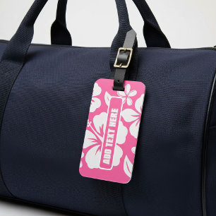 Tropical Pink Beach Flowers Luggage Tag