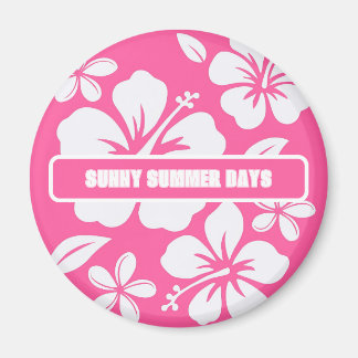 Tropical Pink Beach Flowers Magnet