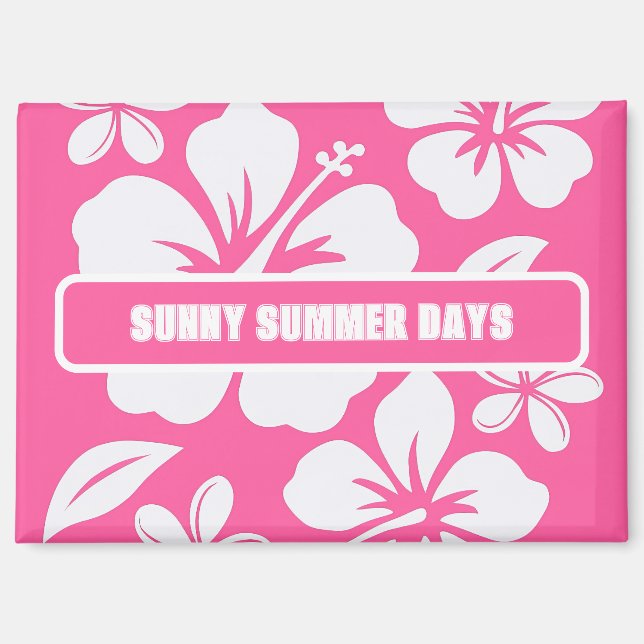 Tropical Pink Beach Flowers Magnet (Front)